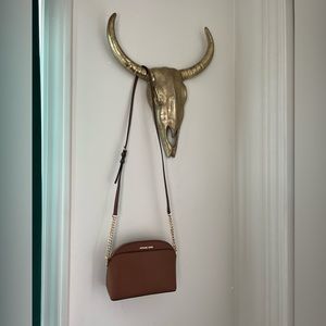 Michael Kors Leather Cindy Dome Crossbody Bag